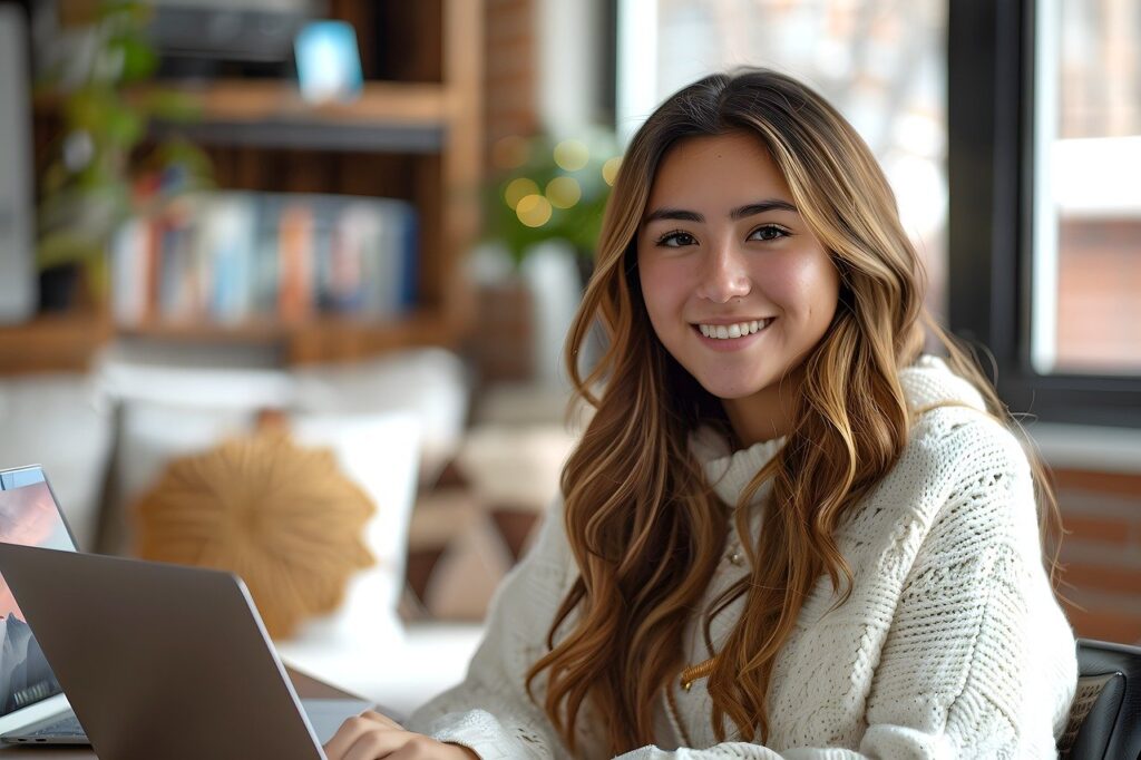 An image of an employee from Generation Z in a fintech company's office