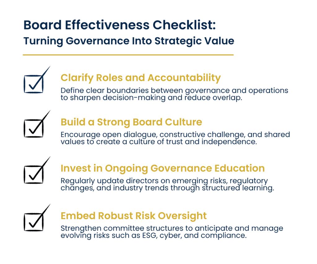 Board Effectiveness Checklist: Turning Governance Into Strategic Value
